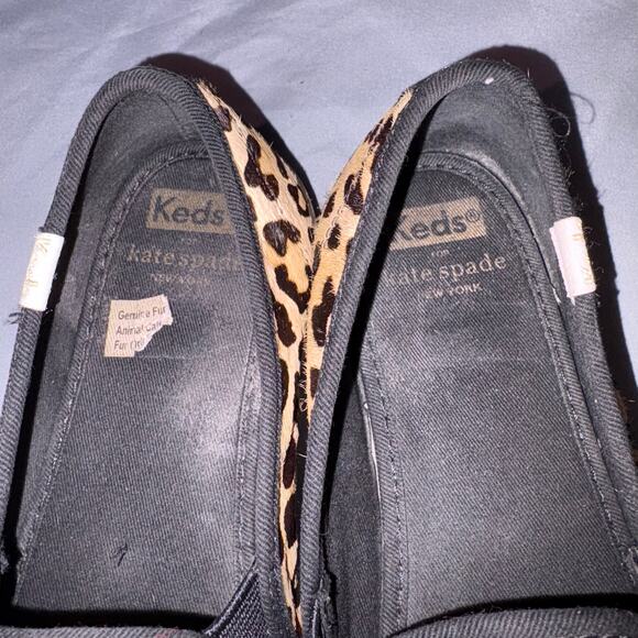 Kate Spade Keds Leopard Print Calf Hair Slip-On Sneakers Women’s Size 8 - Picture 2 of 8